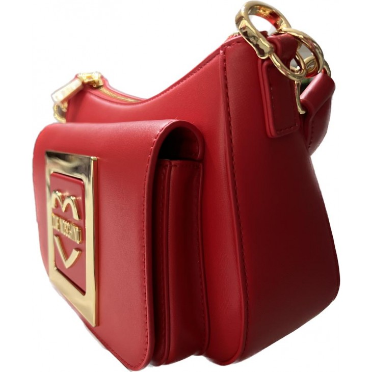 LOVE MOSCHINO BIG LOCK Geanta de umar, cu bareta de umar, Rosu