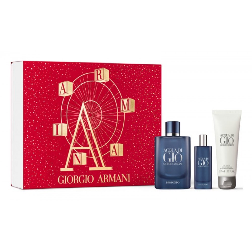 Giorgio Armani Acqua di Giò Profondo Set Cadou : EDP 125 ml+EDP 15 ml+Gel Dus 75 ml