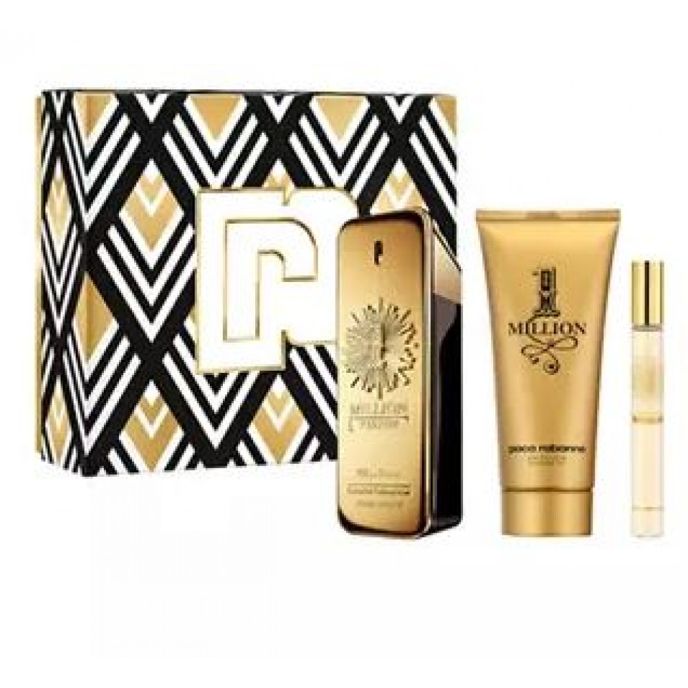 Parfum Set Paco Rabanne 1 Million Parfum Set Cadou: Apa de Parfum 100 ml+ Gel de Dus 100 ml+ Miniatura 10 ml, Barbati