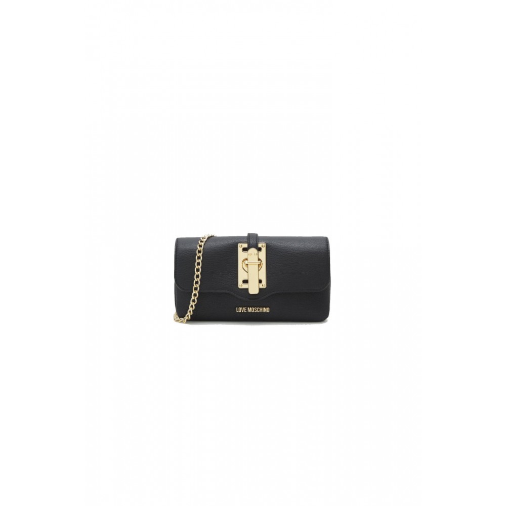 Love Moschino Geantă de umăr Black Heart Lock - Neagră