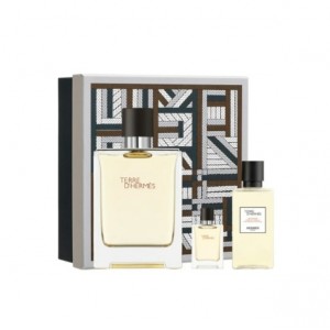 Set Cadou Hermès Terre d'Hermès Eau de Toilette EDT 100 ml + EDT 5 ml + Gel de Duș 40 ml