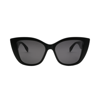 Alexander McQueen AM0347S-001 - Ochelari de soare Femei, Negru/Gri, Cat Eye
