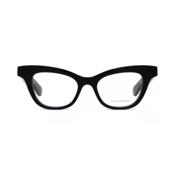 Alexander McQueen AM0381O-001 - Rame de vedere Femei, Negru, Rotunde