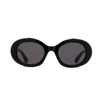 Alexander McQueen AM0445S-001 - Ochelari de soare Femei, Negru/Gri, Rotunzi