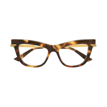 Bottega Veneta BV1266O-001 - Rame de Vedere Femei, Negru/Auriu, Pătrat, 51 mm