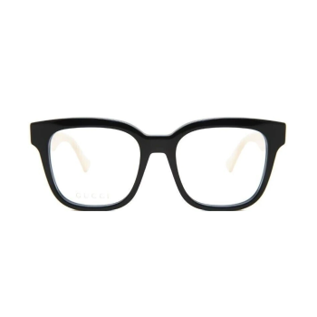 Gucci GG0958O-005 - Rame vedere Femei, Negru-Alb, Rectangulari, 52 mm