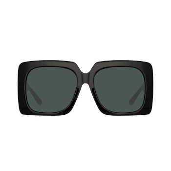 Linda Farrow SIERRA - Ochelari de soare Femei, Negru & Auriu, Oversized, Acetat