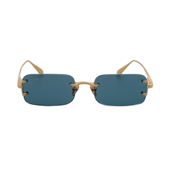 Linda Farrow LFL1458C2SUN - Ochelari de soare Unisex, Maro/Gold, Rectangulari, Titanium