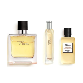 Set Cadou Hermes Terre D'Hermes Pure Parfum Masculin 75ml + Miniatură 15ml + Gel de Duș 40ml